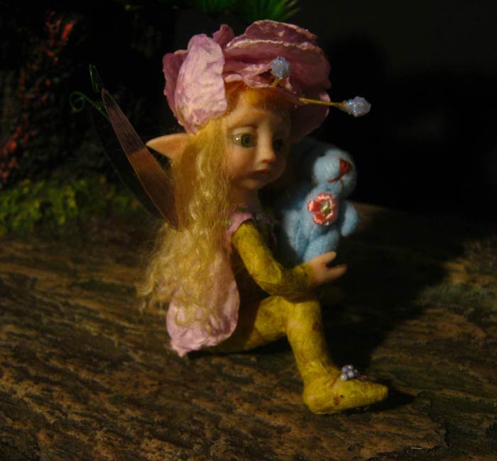 Ooak Baby Fairy Melina and Teddy Bear